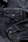 GD211 SLIM TRUCKER JACKET | Washed 13 Oz Selvedge Denim - Ash Black